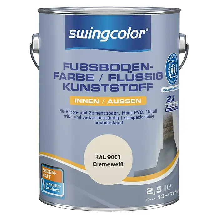 swingcolor 2in1 Flüssigkunststoff RAL 9001 - Cremeweiß, 2,5 l, Seidenmatt - Vorderansicht