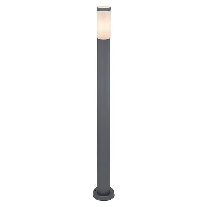 Globo Außensockelleuchte Boston - 60 W, Ø x H: 12,7 x 110 cm, Anthrazit/Opal, E27 - Vorderansicht