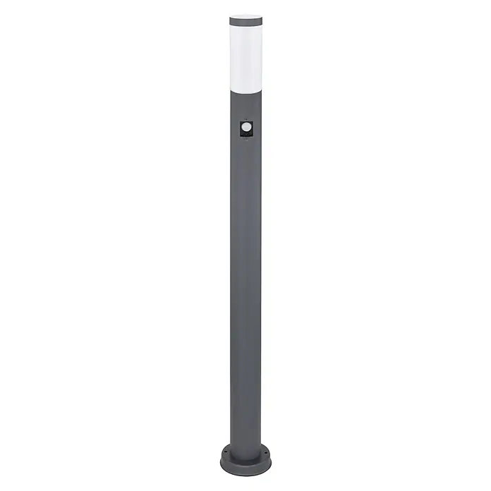 Globo Sockelwegeleuchte Boston - Mit Bewegungsmelder, 30 W, Ø x H: 12,7 x 110 cm, Anthrazit/Opal, E27 - Vorderansicht