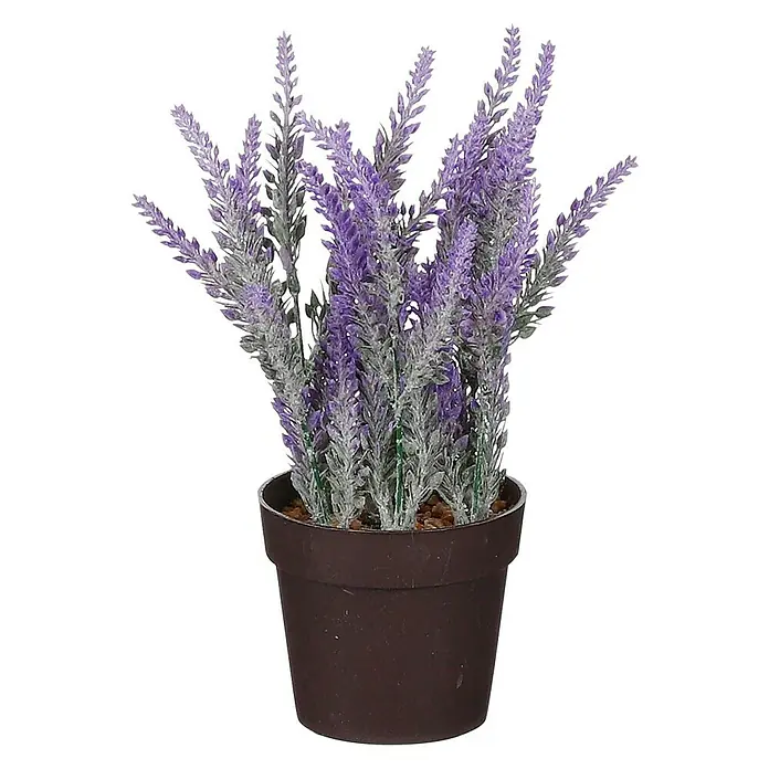 Planta artificial Lavanda - 11 x 26 cm, Lila, Plástico - Vista frontal
