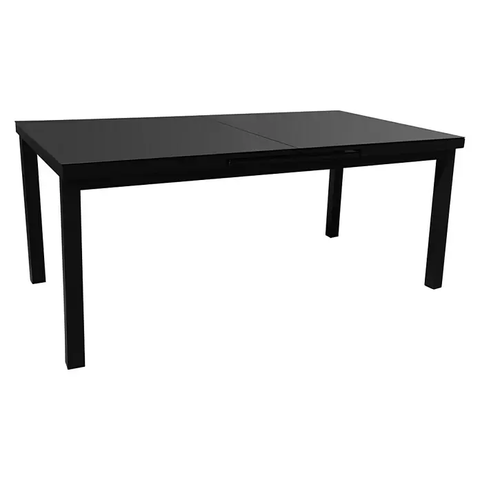 Sunfun Mesa de jardín extensible Luciana - L x An: 180 x 100 cm, Aluminio, Negro, Extensible - Vista angular