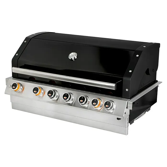 Kingstone KMS Gasbarbecue Cliff 605-II Built In - Aantal branders: 6, Hoofdgrilloppervlak: 89,2 x 45 cm, 14 kW - Diagonaal zicht