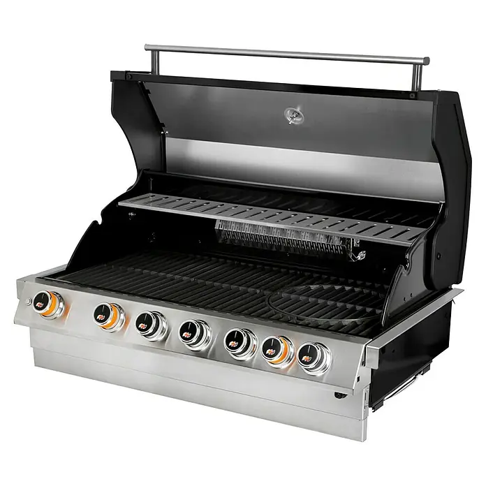 Kingstone KMS Gasbarbecue Cliff 605-II Built In - Aantal branders: 6, Hoofdgrilloppervlak: 89,2 x 45 cm, 14 kW - Diagonaal zicht