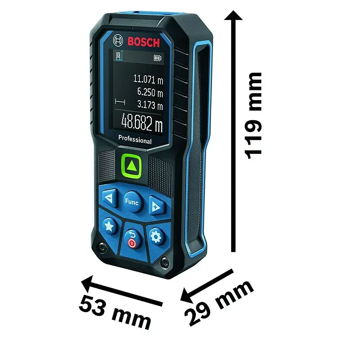 Bosch Professional Laserentfernungsmesser GLM 50-25 G - Messbereich: 0,05 - 50 m - Skizze