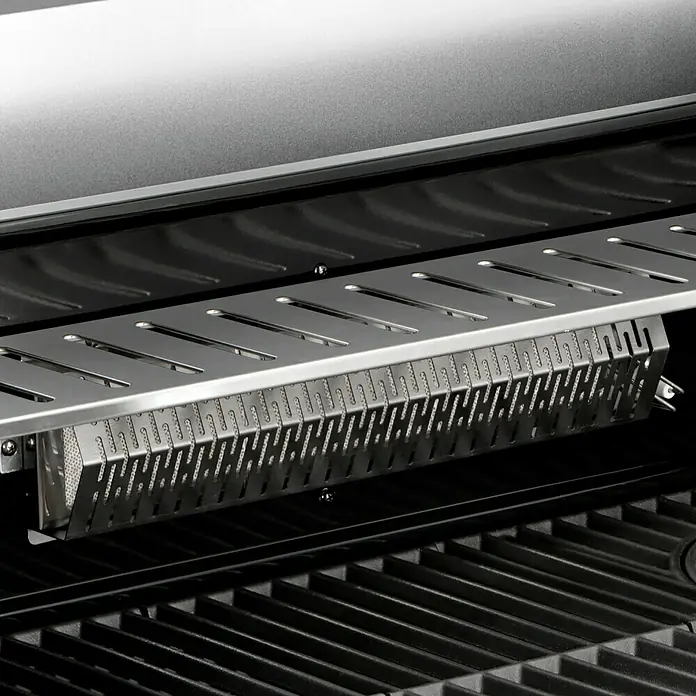 Kingstone KMS Gasgrill Cliff 605-II Built In - Anzahl Brenner: 6, Hauptgrillfläche: 89,2 x 45 cm, 14 kW, Schwarz/Silber - Detailaufnahme