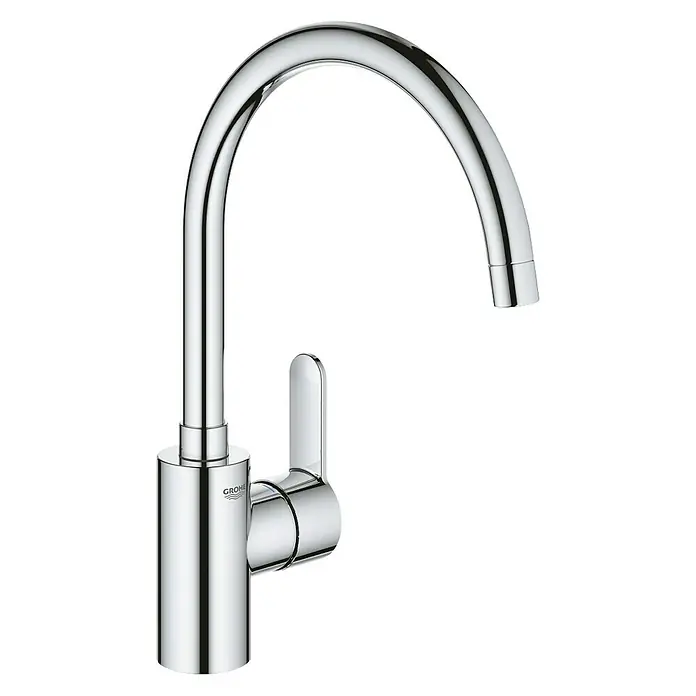 Grohe Eurostyle Cosmopolitan Spültischarmatur - C-Auslauf, Chrom, Glänzend, Auslauf schwenkbar - Diagonale Ansicht
