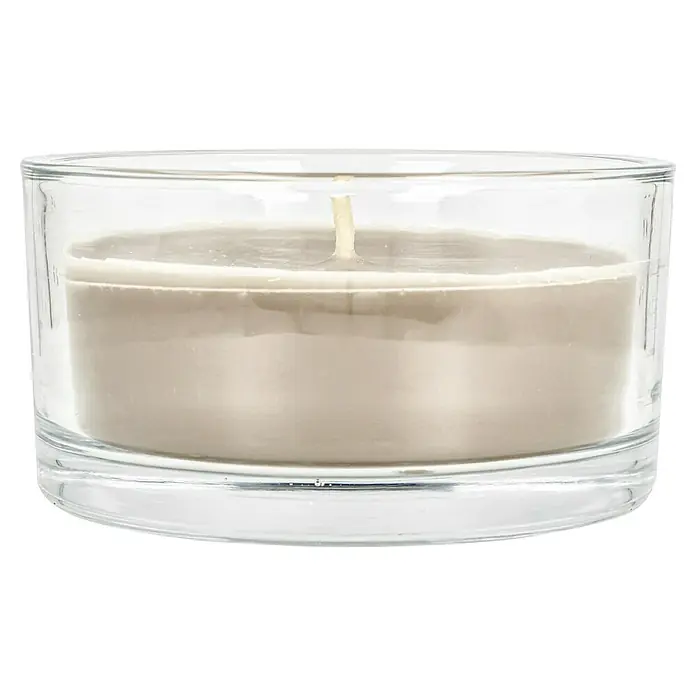 Outdoor-Kerze in Glasschale - Ø x H: 15 x 8 cm, Stein - Vorderansicht
