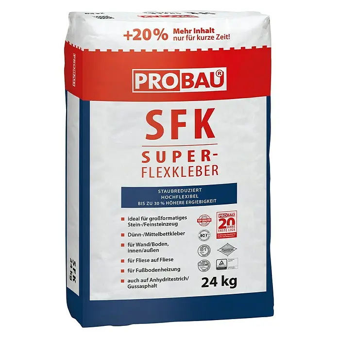 Probau Flexkleber Superflex SFK - 24 kg - Diagonale Ansicht