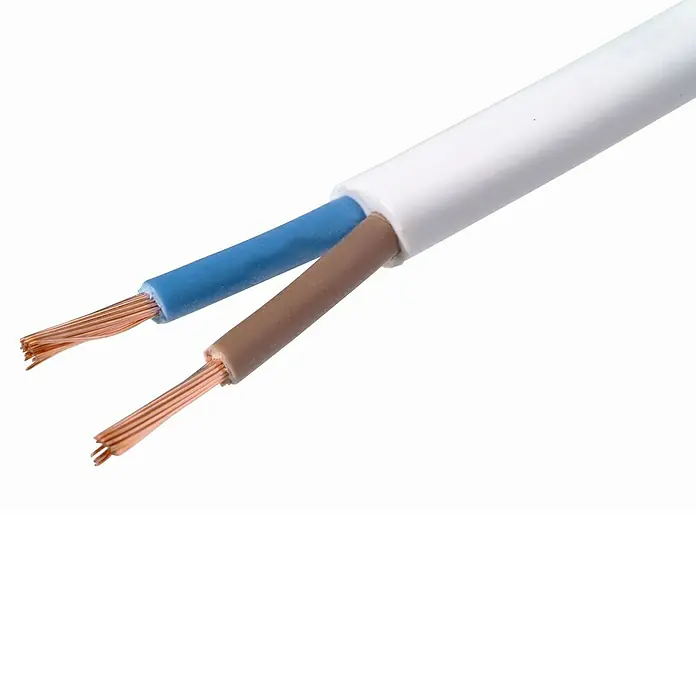 Profi Depot Huishoudkabel Plat - Lengte: 20 m, Wit - Close-up