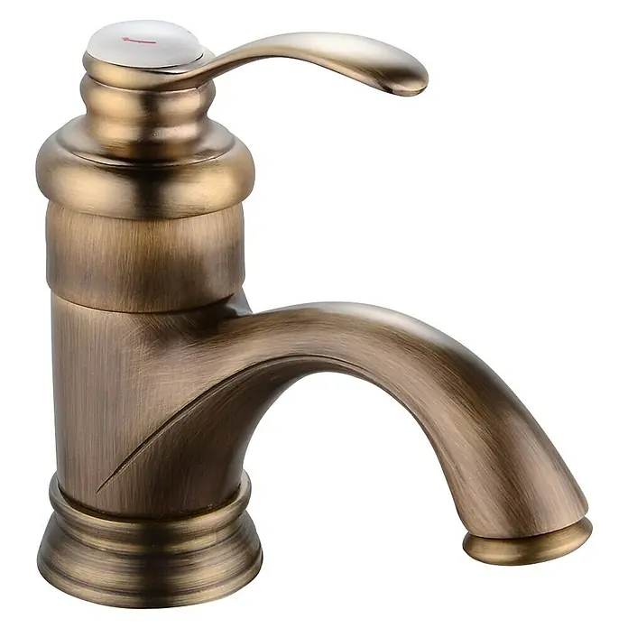 Rousseau Grifo de lavabo Byron - Bronce viejo, Caño bajo - Vista angular