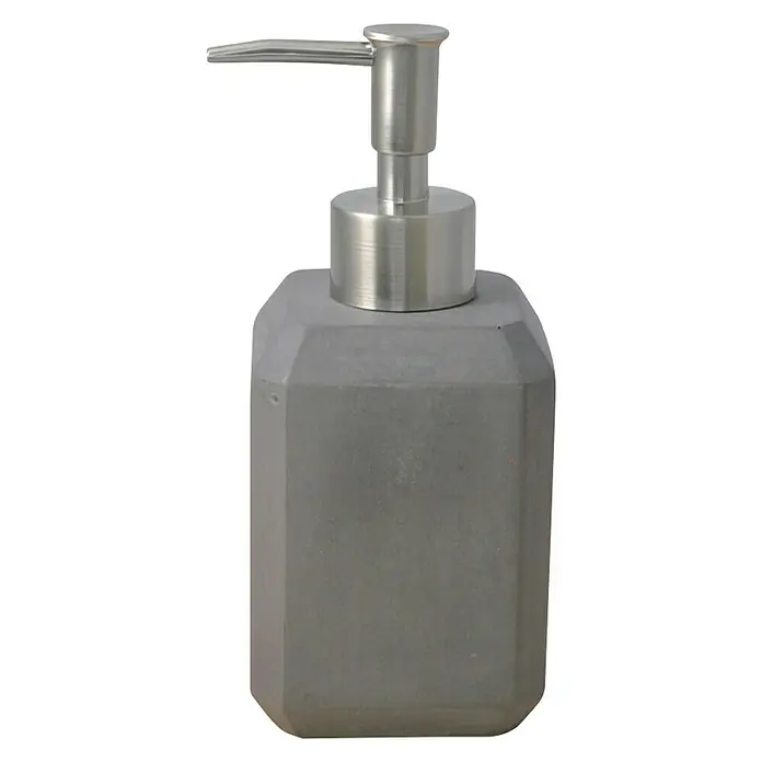 Aquasanit Street Dispensador de jabón - Cemento, Gris - Vista de perfil izquierdo