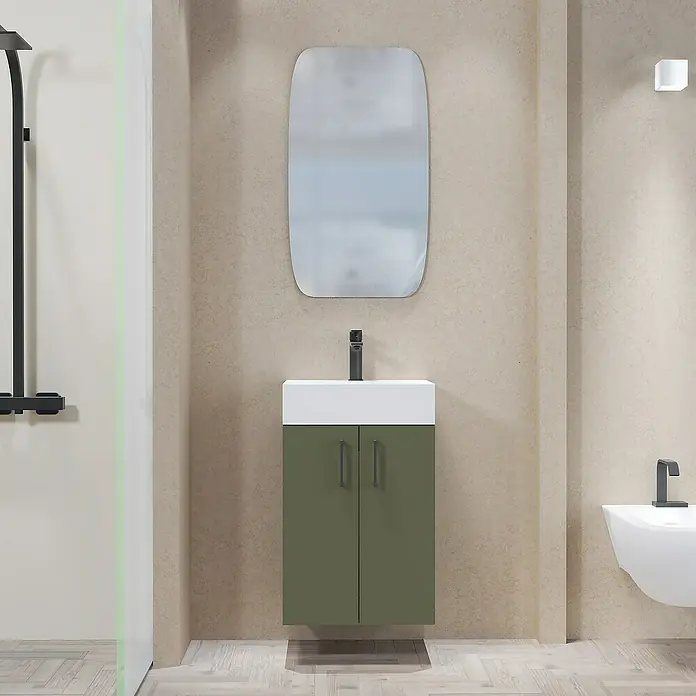 Conjunto de mueble de baño Palma - 45 cm, 2 piezas, Musgo, Mate - Foto ambiente