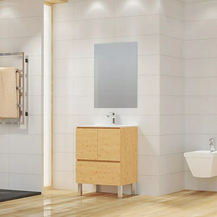 Mueble de lavabo Pine - L x An x Al: 44,6 x 60 x 82 cm, Pino, Estilo madera - Foto ambiente