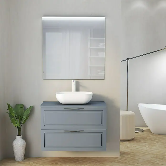 Mueble de lavabo Toja - L x An x Al: 44,9 x 80 x 54,5 cm, Azul - Foto ambiente