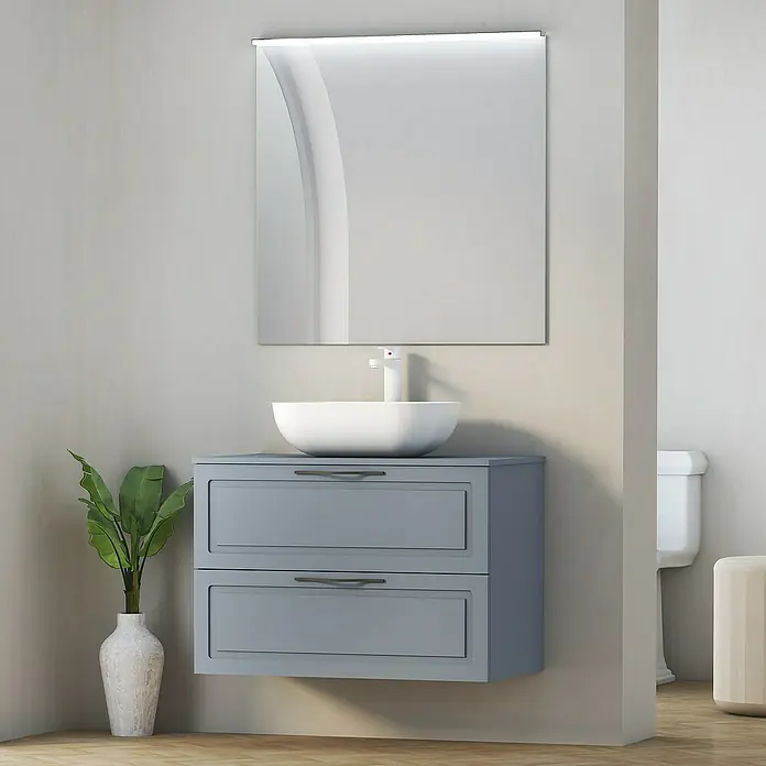 Mueble de lavabo Toja - L x An x Al: 44,9 x 80 x 54,5 cm, Azul - Foto ambiente