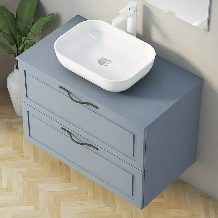 Mueble de lavabo Toja - L x An x Al: 44,9 x 80 x 54,5 cm, Azul - Foto ambiente