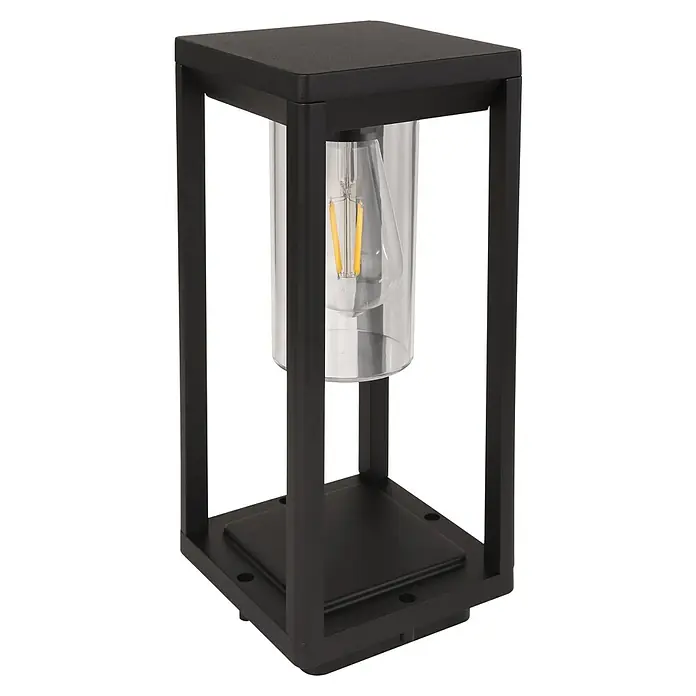 Globo LED-Außenleuchte Candela - 15 W, Schwarz, 15 x 15 x 35 cm - Diagonale Ansicht