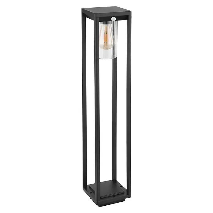 Globo LED-Außenwegleuchte Candela - 15 W, L x B x H: 15,5 x 15 x 80 cm, Schwarz, E27, Mit Bewegungsmelder - Diagonale Ansicht