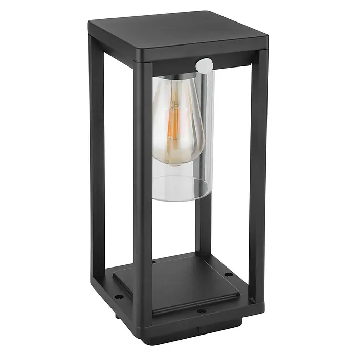 Globo LED-Außenwegleuchte Candela - 15 W, L x B x H: 15,5 x 15 x 35 cm, Schwarz, E27, Mit Bewegungsmelder - Diagonale Ansicht
