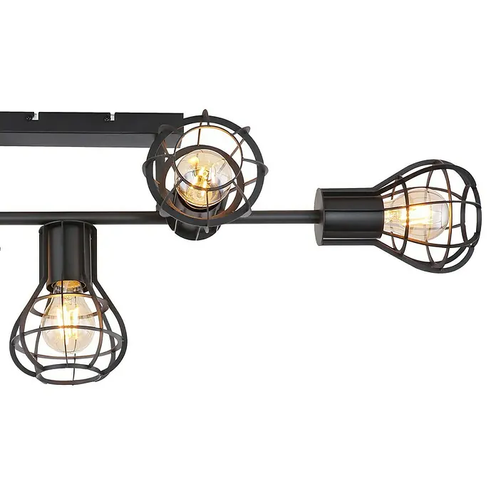 Globo Deckenleuchte Clastra - 200 W, L x B x H: 90 x 37 x 30 cm, Schwarz, E27 - Detailaufnahme
