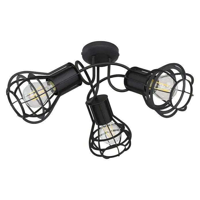 Globo Deckenleuchte Clastra - 120 W, L x B x H: 47 x 47 x 25 cm, Schwarz, E27 - Ansicht von unten