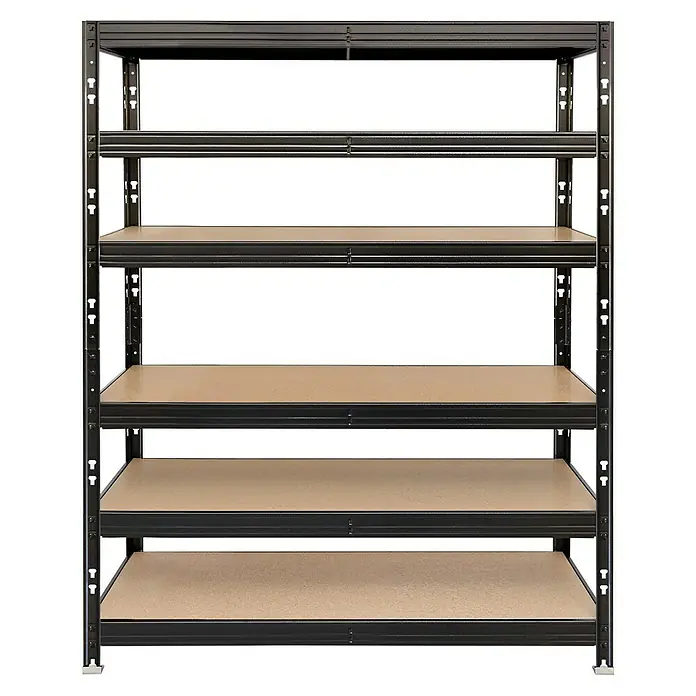 Stellingkast voor zware lasten - l x b x h: 50 x 120 x 180 cm, Draagkracht: 300 kg/verdieping, Insteken, Zwart - Vooraanzicht