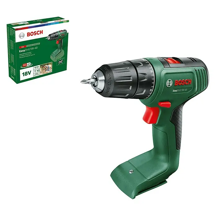 Bosch 18 V Power for All Akku-Bohrschrauber EasyDrill 18V-40 - 18 V, Ohne Akku, Leerlaufdrehzahl: 430 U/min - 1.630 U/min - Diagonale Ansicht