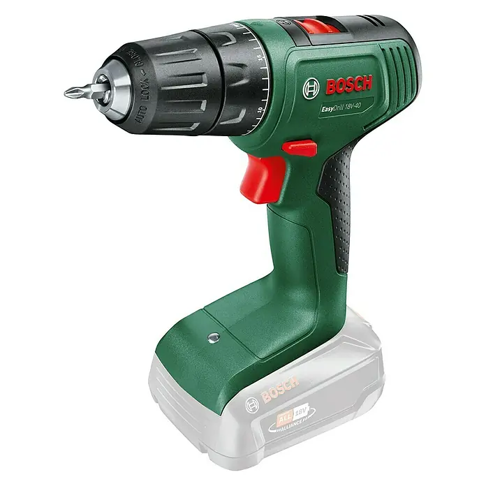 Bosch 18 V Power for All Akku-Bohrschrauber EasyDrill 18V-40 - 18 V, Ohne Akku, Leerlaufdrehzahl: 430 U/min - 1.630 U/min - Diagonale Ansicht