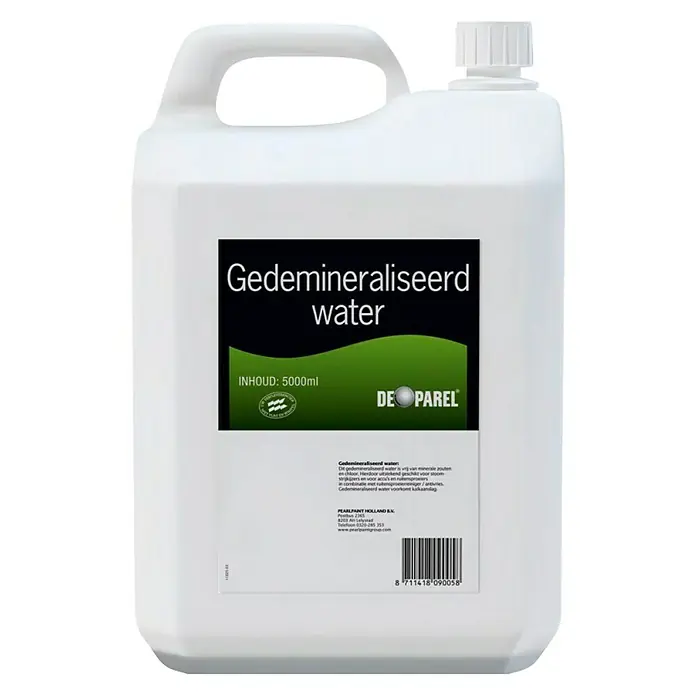 De Parel Gedemineraliseerd water - 5 l - Vooraanzicht