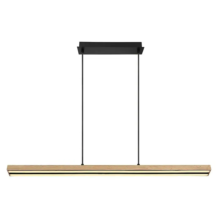 Globo Doro LED-Pendelleuchte Doro - 30 W, L x B x H: 101 x 7,5 x 120 cm, Schwarz, Warmweiß - Vorderansicht