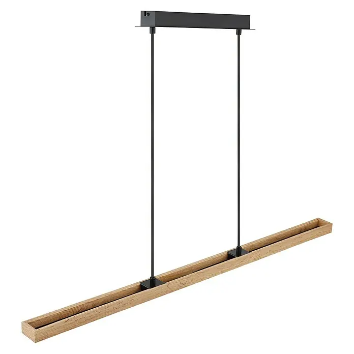Globo Doro LED-Pendelleuchte Doro - 30 W, L x B x H: 101 x 7,5 x 120 cm, Schwarz, Warmweiß - Diagonale Ansicht