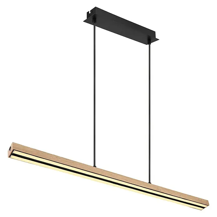 Globo Doro LED-Pendelleuchte Doro - 30 W, L x B x H: 101 x 7,5 x 120 cm, Schwarz, Warmweiß - Diagonale Ansicht
