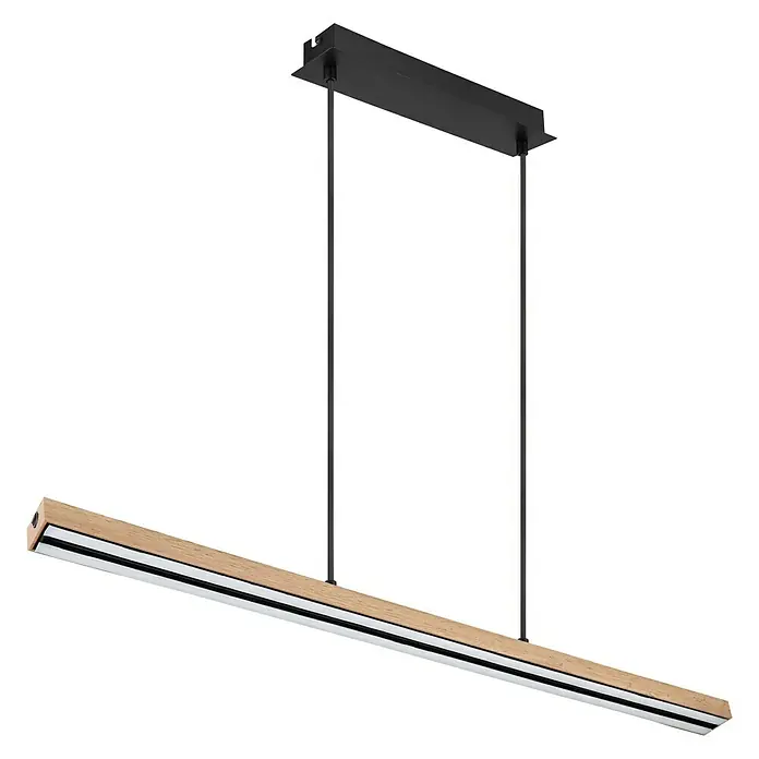 Globo Doro LED-Pendelleuchte Doro - 30 W, L x B x H: 101 x 7,5 x 120 cm, Schwarz, Warmweiß - Diagonale Ansicht