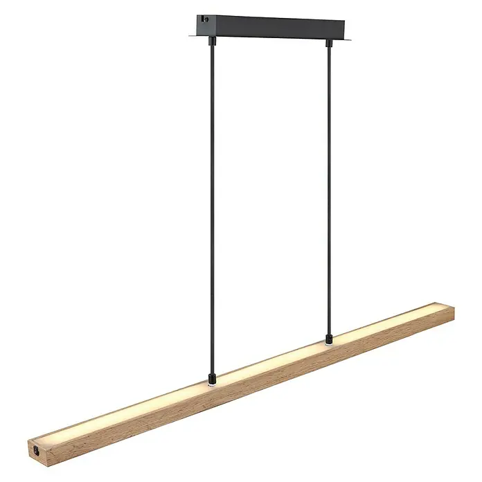 Globo Doro LED-Pendelleuchte Doro - 30 W, L x B x H: 101,5 x 8,5 x 120 cm, Schwarz, Warmweiß - Diagonale Ansicht