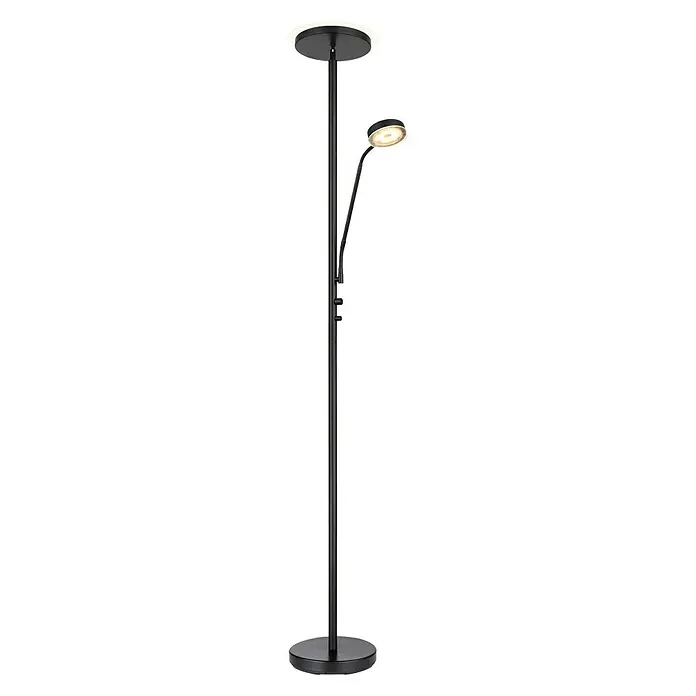 Globo LED-Stehleuchte Ernst - 18 W, Ø x H: 26 x 180 cm, Schwarz/Opal, Warmweiß - Vorderansicht