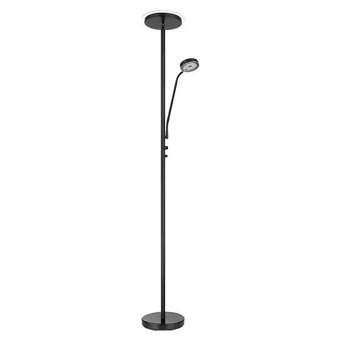 Globo LED-Stehleuchte Ernst - 18 W, Ø x H: 26 x 180 cm, Schwarz/Opal, Warmweiß - Vorderansicht