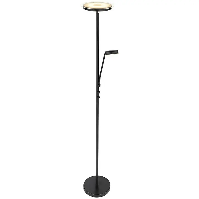 Globo LED-Stehleuchte Ernst - 18 W, Ø x H: 26 x 180 cm, Schwarz/Opal, Warmweiß - Vorderansicht