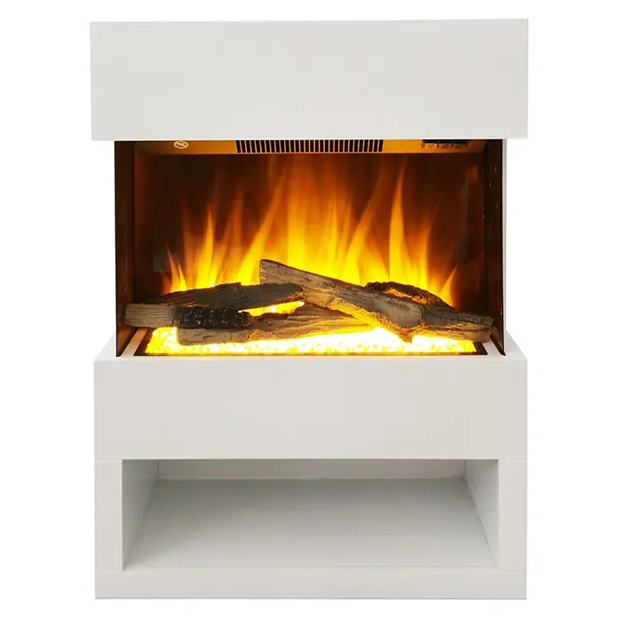 Voltomat HEATING Elektrischer Kamin Malmö - Weiß, 1.500 W, 25,1 x 55,6 x 76 cm - Vorderansicht