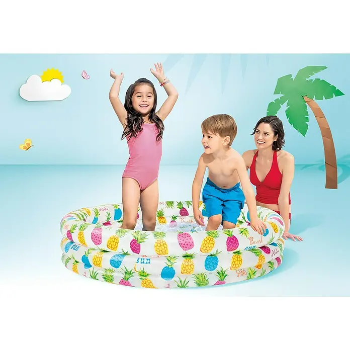 Intex Dječji bazen Ananas - Ø x V: 132 x 28 cm, Višebojno - Živopisni prikaz