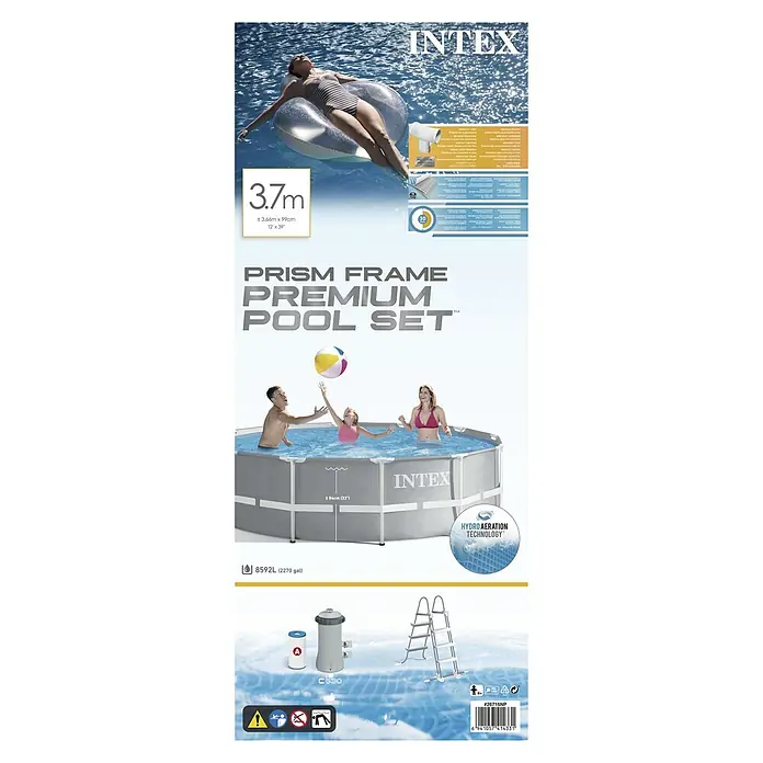 Intex Set bazen s priborom Frame Pool - Ø x V: 366 x 99 cm, 8.592 l - Pogled sprijeda