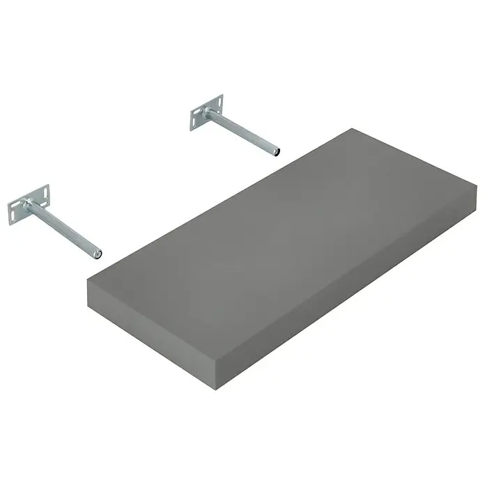 Dolle Zidna polica Big Boy - D x Š x V: 57 x 25 x 5 cm, Sive boje, Opteretivost: 30 kg - Dijagonalni pogled