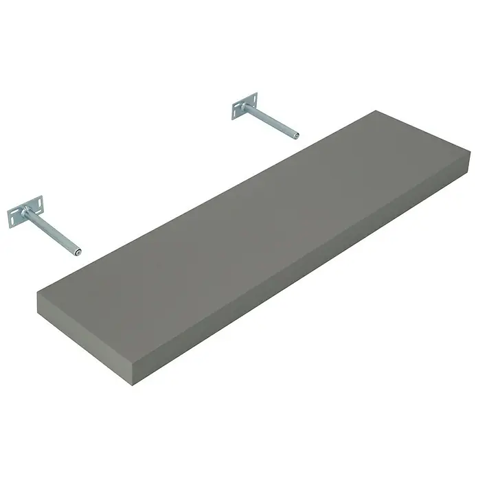 Dolle Zidna polica Big Boy - D x Š x V: 90 x 25 x 5 cm, Sive boje, Opteretivost: 30 kg - Dijagonalni pogled