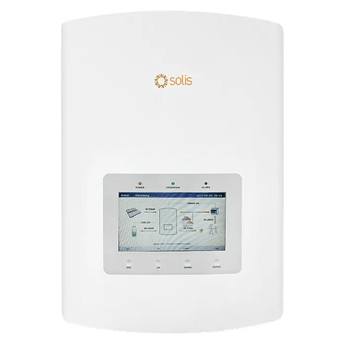 Inversor Híbrido Monofásico Solis - 3,6 kW, 120 V, L x An x Al: 24,9 x 33,3 x 50,5 cm - Vista frontal