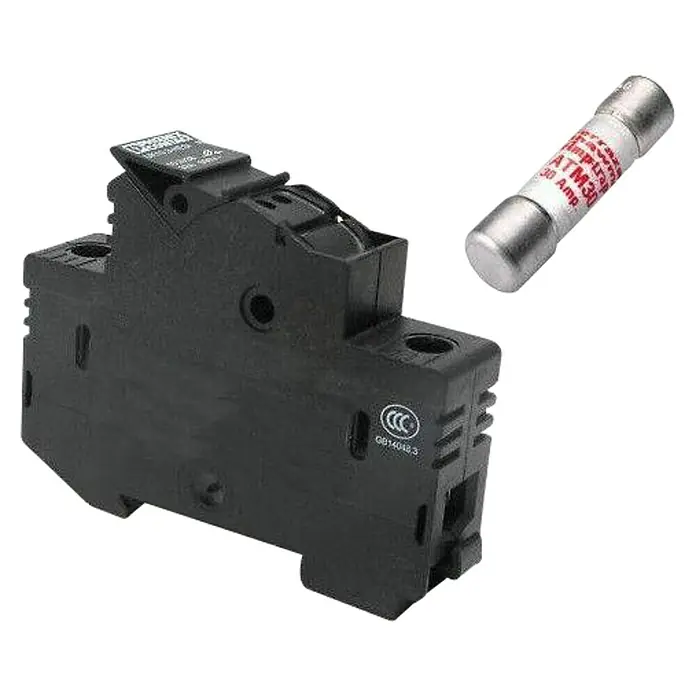 Base portafusibles y fusible 15A - Negro - Vista angular