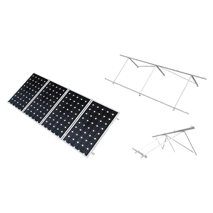Soporte para fijación vertical 30º - Aluminio, L x An x Al: 50 x 200 x 100 cm, Hasta 2 módulos fotovoltaicos - Vista angular