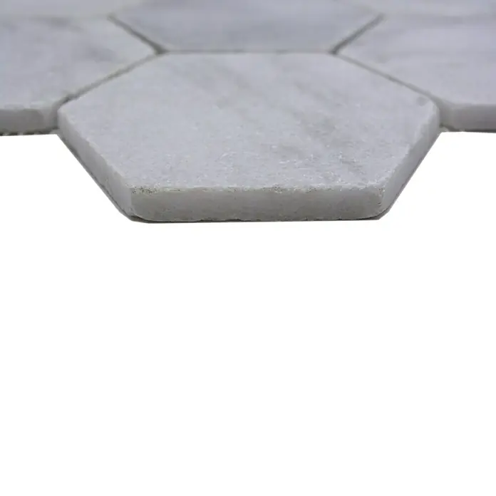 Mozaïektegel zeshoek Ibiza White XNT HX142 - 19,9 x 26,2 cm, Groen, Mat - Close-up