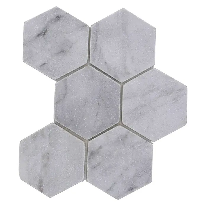 Mozaïektegel zeshoek Ibiza White XNT HX142 - 19,9 x 26,2 cm, Groen, Mat - Bovenaanzicht