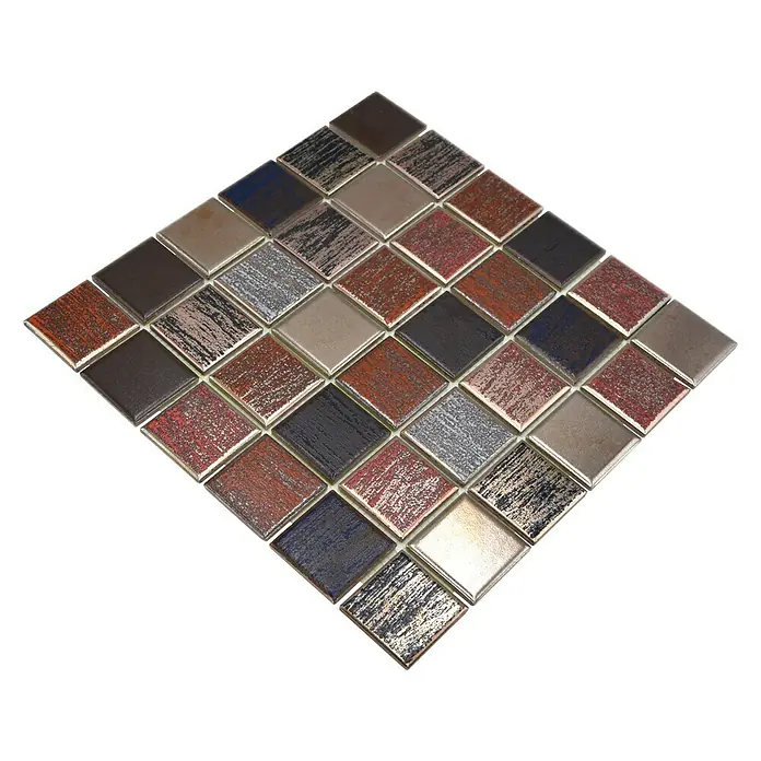 Mozaïektegel vierkant Oriental CD AUBIS - 31,6 x 31,6 cm, Meerkleurig, Mat - Diagonaal zicht