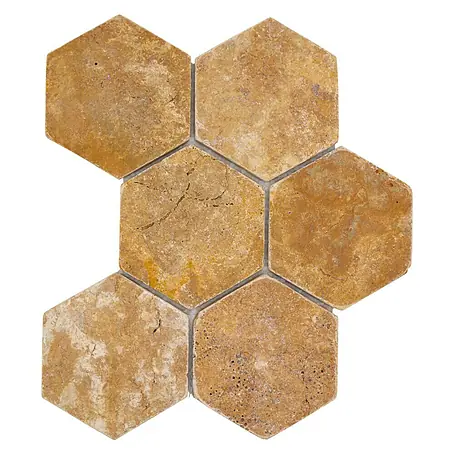 Mozaïektegel zeshoek Gold XNT HX151