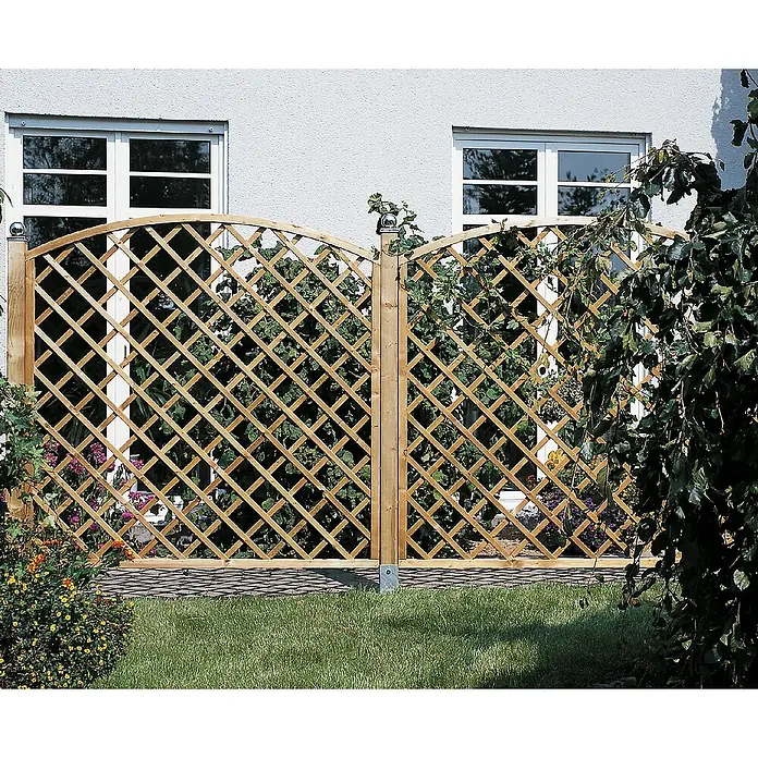Mreža za vitice [SI] Mit Bogen - Zunanje dimenzije vključno s strešnim previsom (Š x G): 180 x 180 cm - Zračna perspektiva